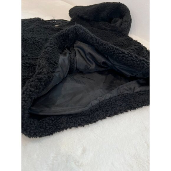 NWT Vero Moda Size M Amanda Faux Fur Teddy Jacket Black Button Front - Picture 10 of 14
